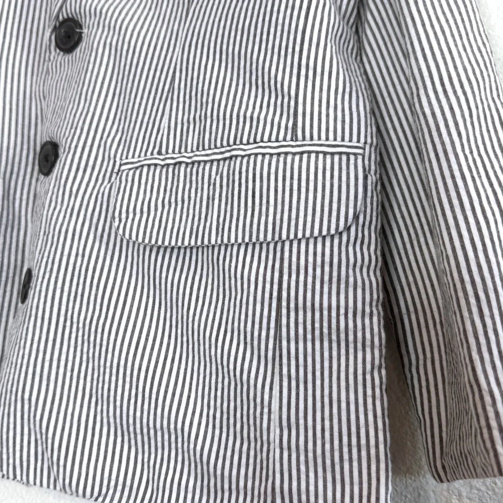 GYMBOREE NEW! Seersucker Boys Blazer Sport Coat SM 5-6 Gray White Easter Wedding